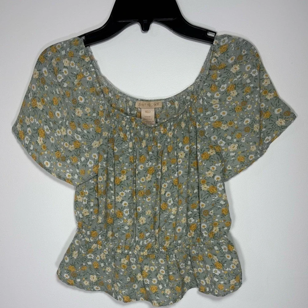 Sweet Stories Kids Girls Floral Print Peasant Top‎ & Pants Set Size 10